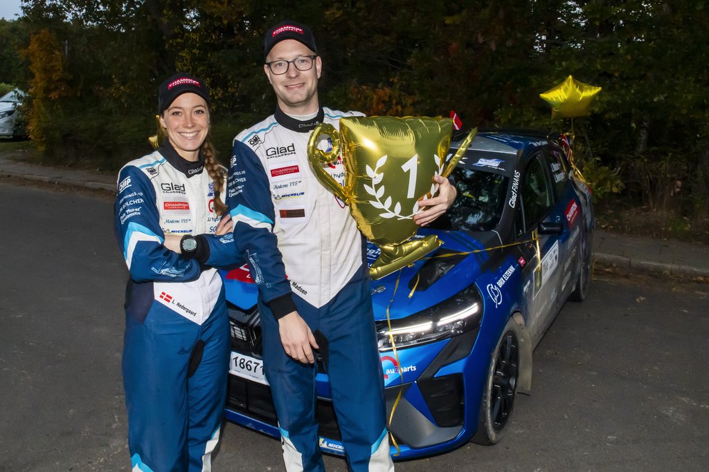 Line Nedergaard og Jacob Madsen afsluttede karrieren med deres tredje fælles titel i Dansk Super Rally
(Foto: Jokum Tord Larsen)
